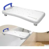 YRHome Badewannensitz 70x31cm Badewannenbrett zum sitzen Badewannensitz Senioren Erwachsene Einstellbar Wannenbrett zum Sitzen für Badewanne Duschbrett Sitzbrett bis 150kg mit Blau Griff