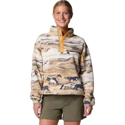 Columbia Helvetia II Printed Cropped Half Snap lemon wash roaming (758) XS