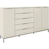 Rauch Kombikommode 200 x 111 x 42 cm Beige / Glas Beige (Champagner)