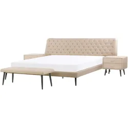 Schlafzimmer komplett Set 4-teilig beige 180 x 200 cm ESSONNE