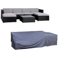 SVITA LUGANO Gartenlounge Set mit Abdeckhaube Gartenmöbel Gartensofa Schwarz