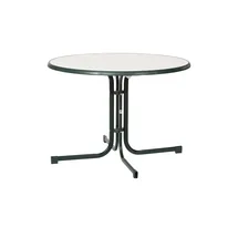 Sieger Boulevard-Klapptisch mit mecalit-Pro-Platte Ø 100 x 72 cm smaragdgrün/marmordekor weiß