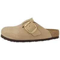 Birkenstock für Damen. 1028003 Boston Big Buckle beige Wildleder Clogs (38), Wohnung, Keine, Lässig