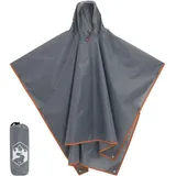 Regenponcho mit Kapuze 2-in-1-Design Grau und Orange 223x145 cm