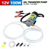 12v 100w Dieselölpumpe, Elektrische Motoröl-ablasspumpe, Transferpumpe, Ölabsaugpumpe – Geräuscharm, Ausgestattet Mit 3 Schläuchen – Crezuo