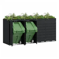 VidaXL Mülltonnenbox für 4 Behälter Schwarz