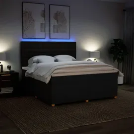 vidaXL Boxspringbett mit Matratze Schwarz 180x200 cm Stoff