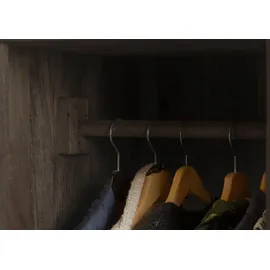 MASSIVMOEBEL24.DE Kleiderschrank Mango 140 x 200 x 65 cm Grau