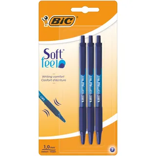 BIC BIC,837396,Druckkugelschreiber AA8Soft Feel(0,32 mm) Blisterà 3 Stück, blau