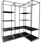 Relaxdays Eckschrank 170 x 130 x 8 cm Schwarz