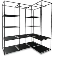 Relaxdays Eckschrank 170 x 130 x 8 cm Schwarz