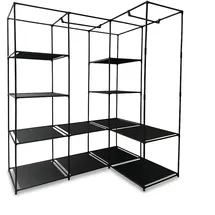 Relaxdays Eckschrank 170 x 130 x 8 cm Schwarz