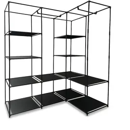 Relaxdays Eckschrank 170 x 130 x 8 cm Schwarz