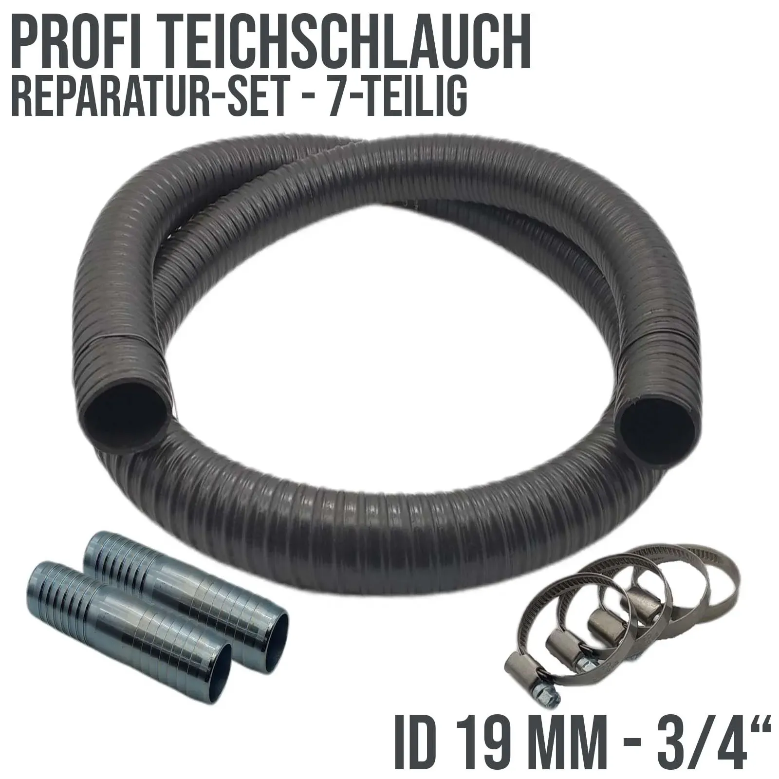 Schlauch Reparatur Set Teichschlauch Profi schwer Verlängerung 19 mm (3/4) - 7-..."