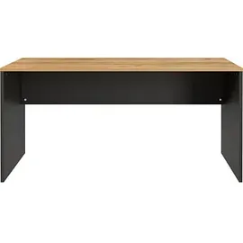 Germania Lissabon Schreibtisch grafit, navarra-eiche rechteckig, Wangen-Gestell grau 158,0 x 79,0 cm