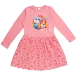 UNITED LABELS Paw Patrol Kleid für Mädchen - Skye & Everest Kleidchen Mesh Rock langarm pink Größe:110-116