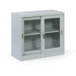 Metallregalschrank mit Glas Schiebetür Tür, zerlegt, 900 x 800 x 400 mm