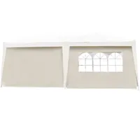 Defacto 2X Seitenteile 3m mit Seitenwand/Seitenteil und Fenster 300x180cm für 3x3 m, 3x4 m, 3x6 m Pavillon, Festzelt, Partyzelt, Faltpavillon Seitenwände Seitenwänden Weiß