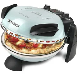 G3FERRARI Elektr. Pizzaofen G3 Ferrari Delizia Cool Blue G1000613, bis 400 Grad mit feuerfestem Pizzastein / Pizza, Fladen uvm. in 3 Minuten / 1200 Watt