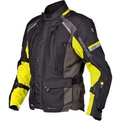 Germot Sydney, Textiljacke wasserdicht - Schwarz/Dunkelgrau/Neon-Gelb - M