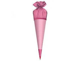 ROTH Stoffbezug für Schultüte mit Satinschleife rosa 70cm