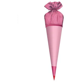 ROTH Stoffbezug für Schultüte mit Satinschleife rosa 70cm