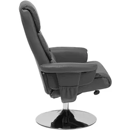 Beliani Massagesessel Kunstleder 76 x 100 x 76 cm Grau mit Fußhocker