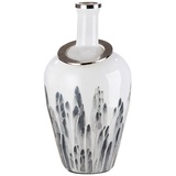 GILDE Bodenvase »Statuario«, durchgefärbtes Glas, mit Metallring, grau