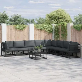 vidaXL Garten-Sofa-Set 9-tlg. schwarz