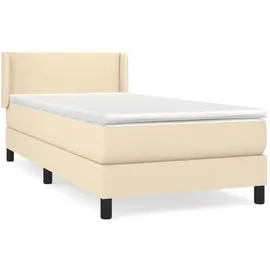 vidaXL Boxspringbett mit Matratze Creme 140x190 cm Stoff