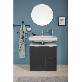 trendteam smart living - Waschbeckenunterschrank Unterschrank - Badezimmer - Concept One - Aufbaumaß (BxHxT) 60 x 64 cm - Farbe Weiß mit Grau - 185030303