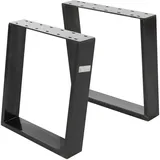 ML-Design 2er Set Tischkufen 80GRAD Neigung, 40x43 cm Industrial, 8x2cm, Schräge Tischbeine, Metall Möbelkufen, Tischgestell Stahl geneigt, Tischuntergestell Möbelfüße Bankkufen Bankgestell Bankbeine
