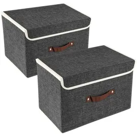 luxuskollektion Faltbare Aufbewahrungsbox 38 x 25 x 25 cm 2-tlg. schwarz