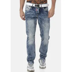 Straight-Jeans CIPO & BAXX, Herren, Gr. 33, Länge 34, blau, Denim/Jeans, Obermaterial: 100% Baumwolle, modisch, straight fit, Jeans