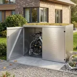 reinkedesign Fahrradgarage für 2–3 Fahrräder oder E-Bikes | Pflanzenwanne | Edelstahl | Made in Germany