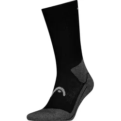 Wandersocken HEAD "HEAD HIKING WARM LONG CREW 1P", Damen, Gr. 39-42, schwarz, Obermaterial: 43% Polyamid, 37% Wolle, 18% Polyester, 2% Elasthan, normal, Socken, Zonenpolsterung für zusätzlichen Komfort