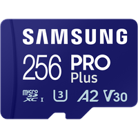 Samsung PRO Plus R180/W130 microSDXC 256GB Kit, UHS-I U3, A2, Class 10 (MB-MD256SA/EU)