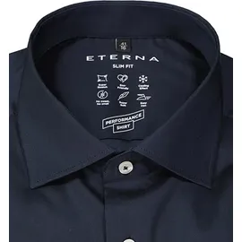 Eterna Herren Hemd blau Slim Fit, blau, NOS