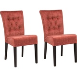 Home Affaire Esszimmerstuhl Queen BESTSELLER«, (Set), 2 St., Samtvelours, Polsterstuhl mit Knopfheftung, 2er, 4er oder 6er Set, rot