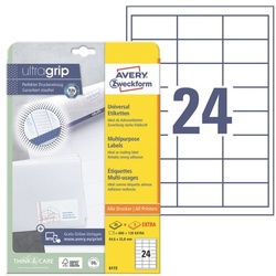 Avery Zweckform Universal Klebeetiketten »6172« 600er Pack + 120 EXTRA weiß