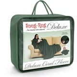 Snug Rug Deluxe Kuscheldecke Mit Ärmeln Für Erwachsene Ärmeldecke Vlies-Decke Mit Ärmel Aus 260gsm Coral-Fleece Superweiches Luxuriöser Weicher Stoff Lange Übergroße Ärmel Mit Tasche (Grün)