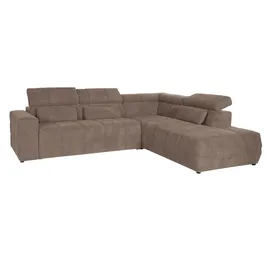 DOMO collection Eckcouch Leder 2-Sitzer Braun