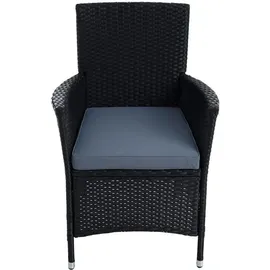 Estexo Polyrattan Sitzgruppe Gartenmöbel Set Rattan Gartenset Garten Essgruppe Schwarz