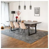 Home Deluxe Essgruppe Eckig AVENCIA inkl. U-Fuß - 240 x 120 cm Dark Oak, (7-tlg), MDF Esstisch mit U-Fuß & Esszimmerstühle für Esszimmer & Wohnzimmer braun