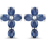 vira jewels Ohrstecker Vira Jewels Silber 925 rhodiniert Saphir-Steine weiß one-size