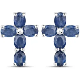 vira jewels Ohrstecker Vira Jewels Silber 925 rhodiniert Saphir-Steine weiß one-size