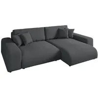 Luma-home Ecksofa, Grau Textil, 3-Sitzer, Füllung: Polyetherschaumkern, Eckteil, L-Form,L-Form,