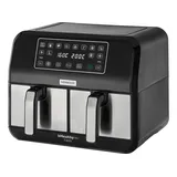 Kenwood kHealthy Fry Twin Airfryer HFM20.000MB Heißluftfritteuse 1700 Watt Schwarz/ Silber