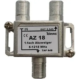 Televes AZ18 1-fach Abzweiger, 5-1218MHz, AD:8dB (4516)