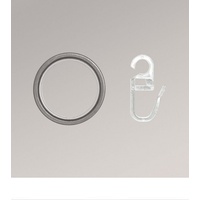 Sichtschutzbefestigung Gardinenringe m. Gleiteinlage für 16mm, LYSEL®, (1-tlg) silberfarben